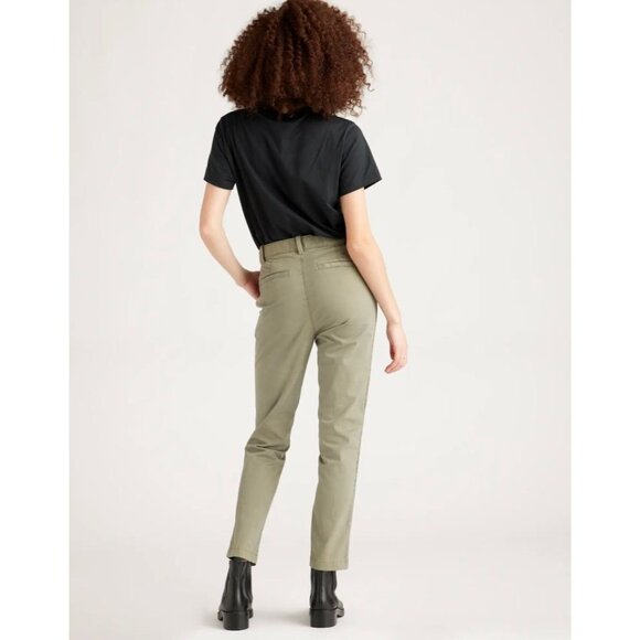 Quince Stretch Cotton Twill Girlfriend Chino Pants Side Stripe Olive Size 27 - Picture 3 of 11